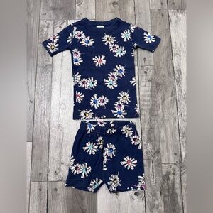 Hanna Andersson Short Johns PJ Floral Kids Pajamas Set Navy 90/3